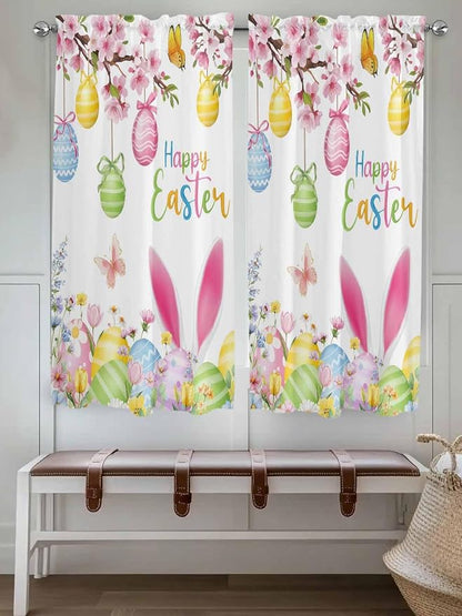 Happy Easter Living Room Curtains 72 Inches length, Spring Watercolor Bunny - Image 4
