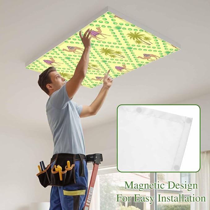 1 Pack Fluorescent Light Cover, Desert Sand Camels Light Covers - Image 3
