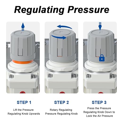 AIRZOE 3/8" NPT Compressed Air Filter Regulator Lubricator Combo, Air - Image 6