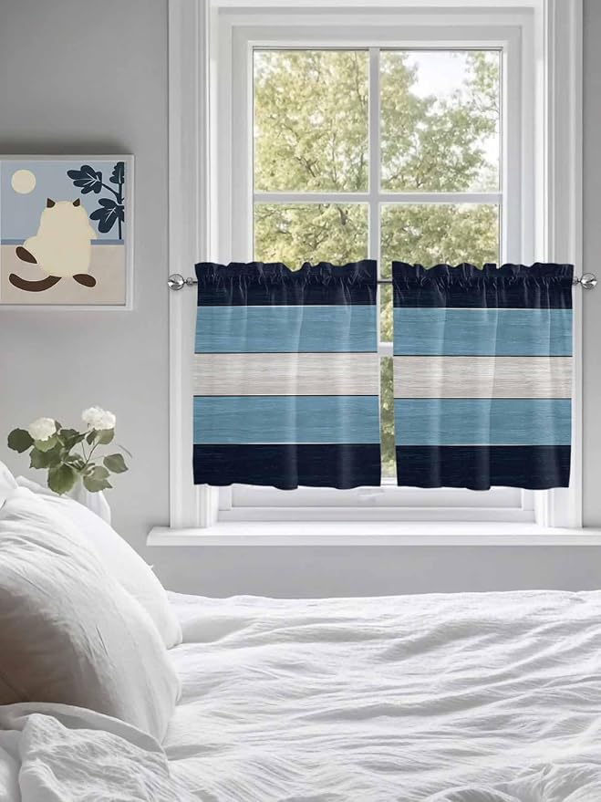 Vintage Country Woodcuts Window Valance Curtains, 2 Panel - Image 4