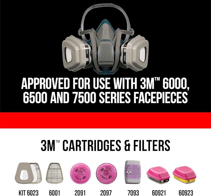 3M Performance P100 Particulate + Odor Filters, 2 pairs, NIOSH-APPROVED P100 - Image 6