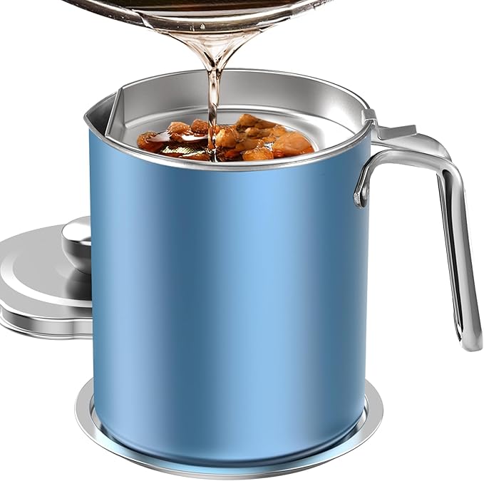 Chihee Stainless Steel Bacon Grease Saver - 2L / 67.6 fl oz Oil Container by Chihee