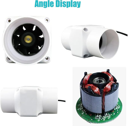 2“ Inline Duct Fan 12V 22 Cfm HVAC Quiet Exhaust Blower Small Ventilation Fan - Image 2