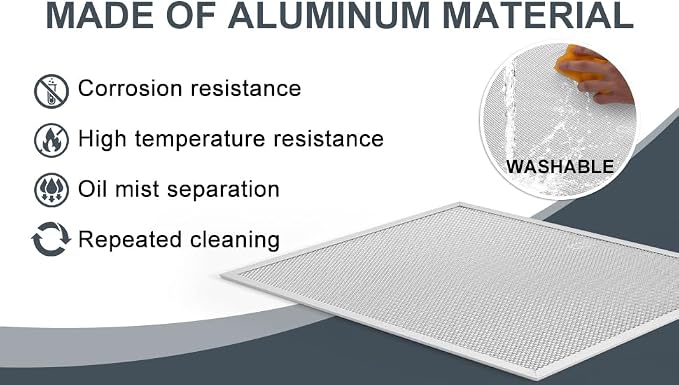 BPS1FA30 Range Hood Grease Filter 11-3/4" x 14-1/4" Aluminum Filter Compatible - Image 3