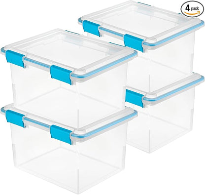 Sterilite 4-Pack Gasket Box, Weather-Resistant Storage Bins by Sterilite