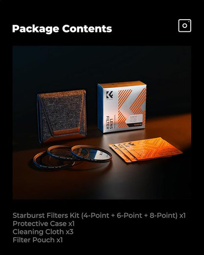 K&F CONCEPT 58mm Star Filters Kit 4 Points 6 Points 8 Points Cross Screen - Image 7