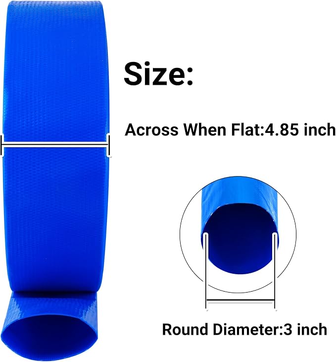 3" x 100 FT Lay Flat Water Pump Discharge Hose, - Image 2