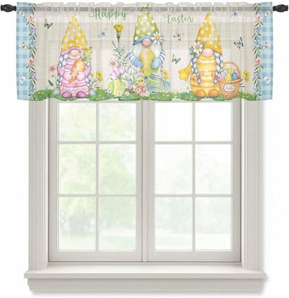 Easter Sheer Valances for Windows 60"x18", Light Filtering Kitchen Curtains by Unknown