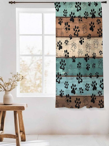 Sheer Curtains 72 Inches Long, Vintage Farmhouse Country Wooden Grain Privacy - Image 3