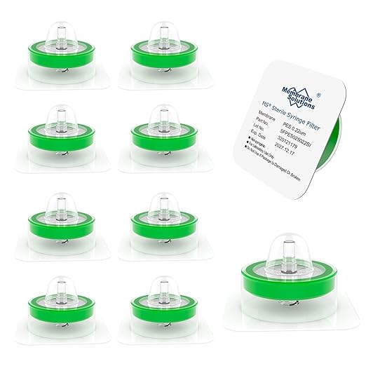 Membrane Solutions 20 Pack Syringe Filter Sterile PES Hydrophilic Filtration by MembraneSolutions