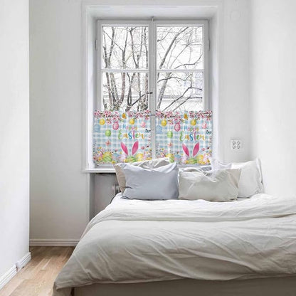 Happy Easter Half Window Curtain 36 Inches Long, Spring Watercolor Bunny Eggs - Image 5