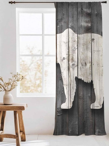 Sheer Curtains 84 Inches Long, Vintage White Brown Bear Semi Sheer Curtains - Image 3