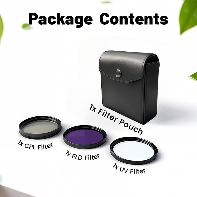 3 Piece UV-CPL-FLD Camera Filters Set, 72mm Multi-Coated Universal Lens Filter - Image 2