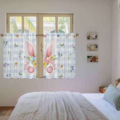Easter Kitchen Curtains 54 Inch Long 2 Panel Set, Rod Pocket Window Curtains - Image 4