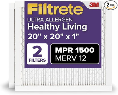 Filtrete 20x20x1 AC Furnace Air Filter, MERV 12, MPR 1500, CERTIFIED asthma & by Filtrete