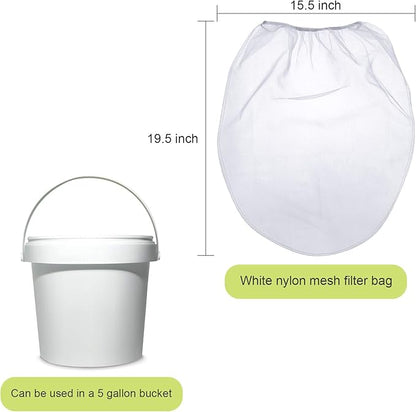 Paint Strainer Bags White Fine Mesh Filters Bag Bucket Elastic Opening Strainer - Image 3