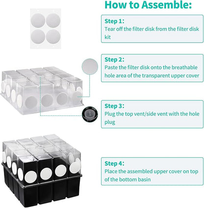5 Set Monotub with Filter Disks 43.5 Quart Mushroom Grow Kit Vegetable Planting - Image 4