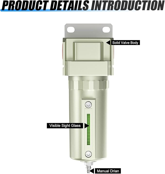 1/2" NPT Industrial Aluminium Air Compressor Moisture Filter, Air Desiccant - Image 4