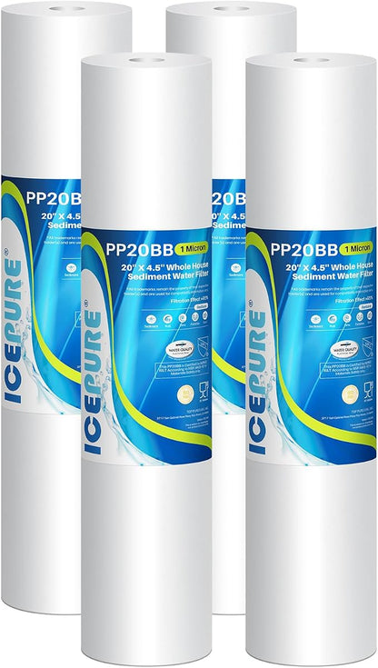 ICEPURE 1 Micron 20" x 4.5" Whole House Sediment Home Water Filter Replacement by ICEPURE