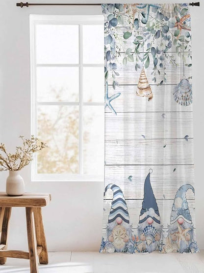 Sheer Curtains 108 Inches Long, Coastal Eucalyptus Leaf Semi Sheer Curtains - Image 3