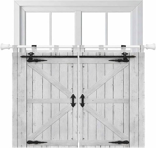 Farmhouse Wood Grain Kitchen Curtains 45 Inch Length, Short Cafe Window by Unknown