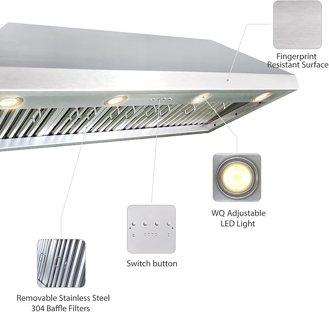 CT Copper Tailor Sloped Copper Vent Hood Island Mount, 1150 CFM Exhaust Fan - Image 8