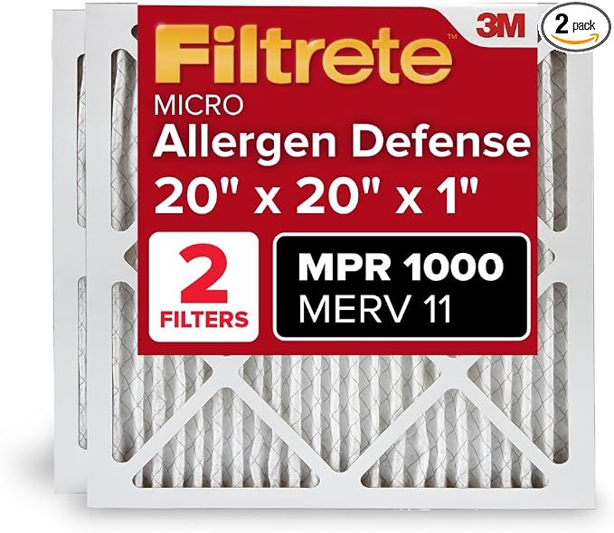 Filtrete 20x20x1 AC Furnace Air Filter, MERV 11, MPR 1000, Micro Allergen by Filtrete