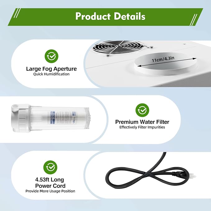 Agricultural Ultrasonic Humidifier, 3kg/h Fog Output Commercial Humidifier - Image 8
