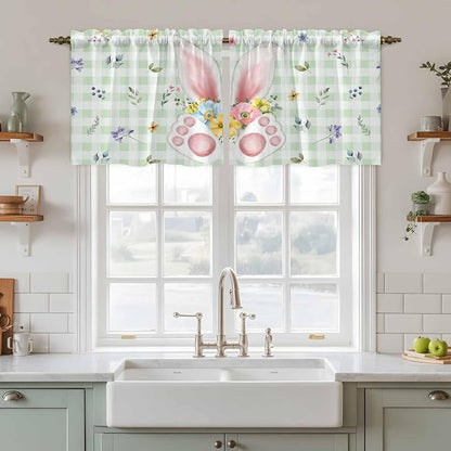 Easter Kitchen Tier Curtains 24 Inch Long 2 Panel Set, Rod Pocket Cafe Small - Image 3