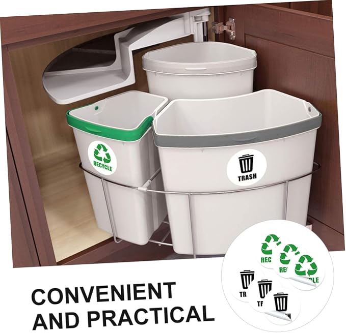 Veemoon 6-Piece Set of Self-Adhesive Garbage Classification Label Stickers - Image 9