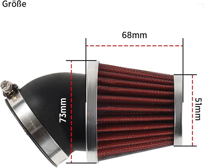 Evermotor Motorcycle Air Filter, 45mm 46mm 47mm Vent Cleaner - Image 6