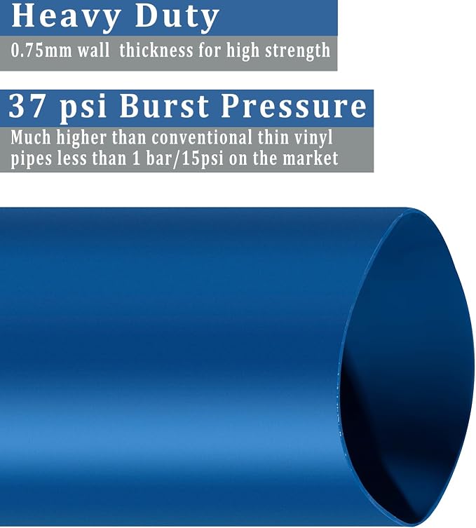 Pool Backwash Hose 2 inch × 25 ft Thicken Blue Water Discharge Pipe Lay Flat - Image 3