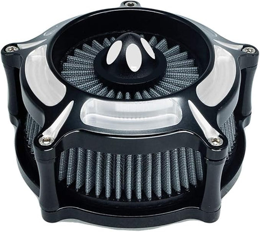 Motorcycle Air Filter Turbine Intake Cleaner Kit Cnc Cut Chrome - Image 2