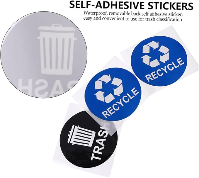 8pcs Trash Can Bathroom Labels Waste Sorting Stickers Garbage Classification - Image 3