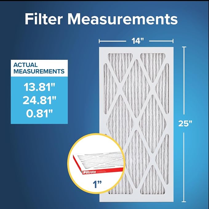 Filtrete 14x25x1 AC Furnace Air Filter, MERV 11, MPR 1000, Micro Allergen - Image 2