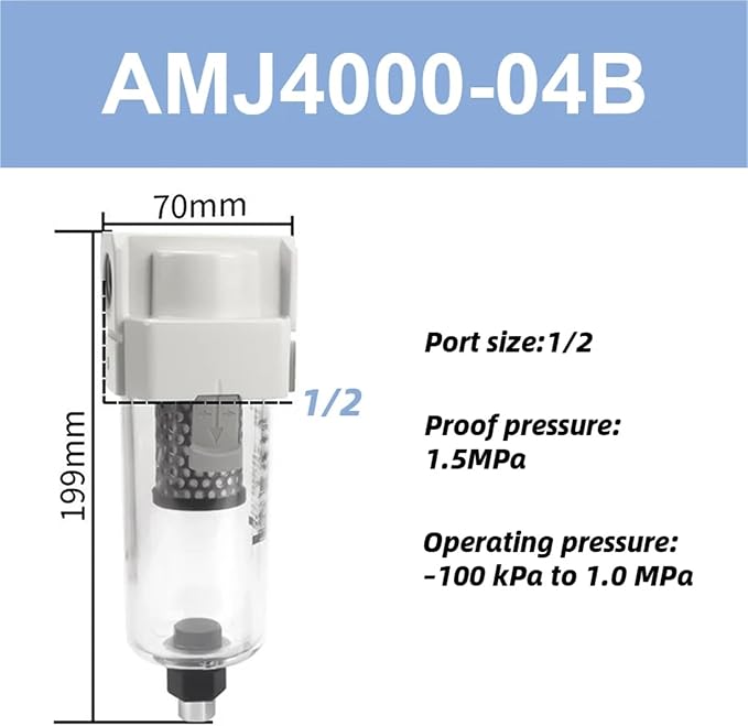Vacuum Water Droplet Separator Pipeline Filter AMJ AMJ3000-03B AMJ4000-04B-C - Image 2