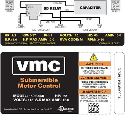 Red Lion RLCB05-115 1/2-HP 115-Volt VMC Control Box - Image 7
