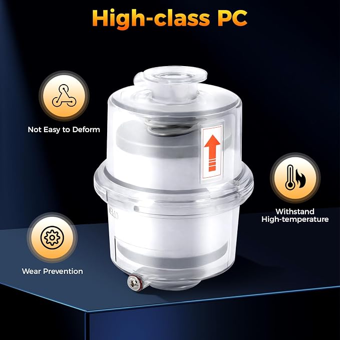Vacuum Pump Oil Mist Filter, KF25 Quick Release Flange 95% Filtration, PC Clear - Image 2