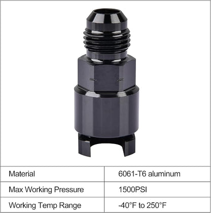 EVIL ENERGY 6AN Male to 5/16" Quick-Disconnect Female EFI Fuel Rail Fitting - Image 3