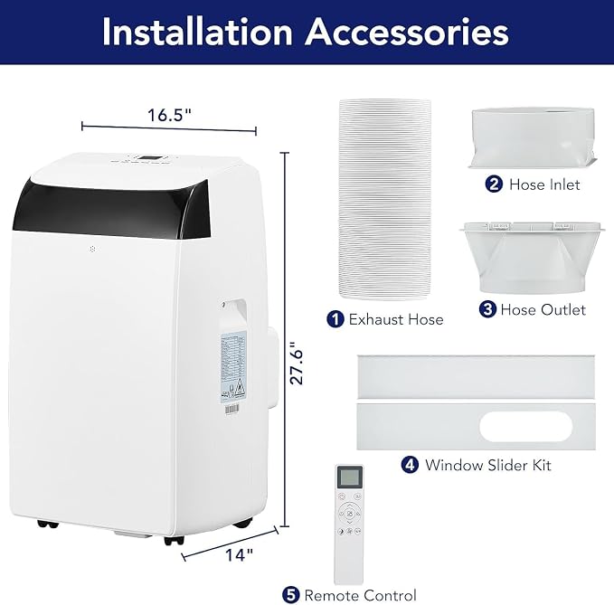 14000 BTU Portable Air Conditioners, 3-IN-1 Free Standing Cooling AC Unit - Image 2