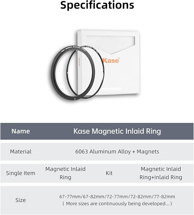 Kase 82mm Magnetic Screw in Adapter Ring Kit, Brass Magnetic to Threaded Filter - Image 6