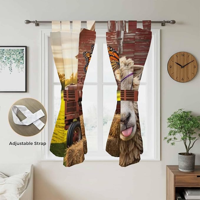 Farm Sheep Bedroom Curtains 72 Inch Length, Window Curtains Tab Top, Farmhouse - Image 5
