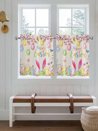 Happy Easter Half Window Curtain 36 Inches Long, Spring Farmhouse Bunny Eggs - Image 4
