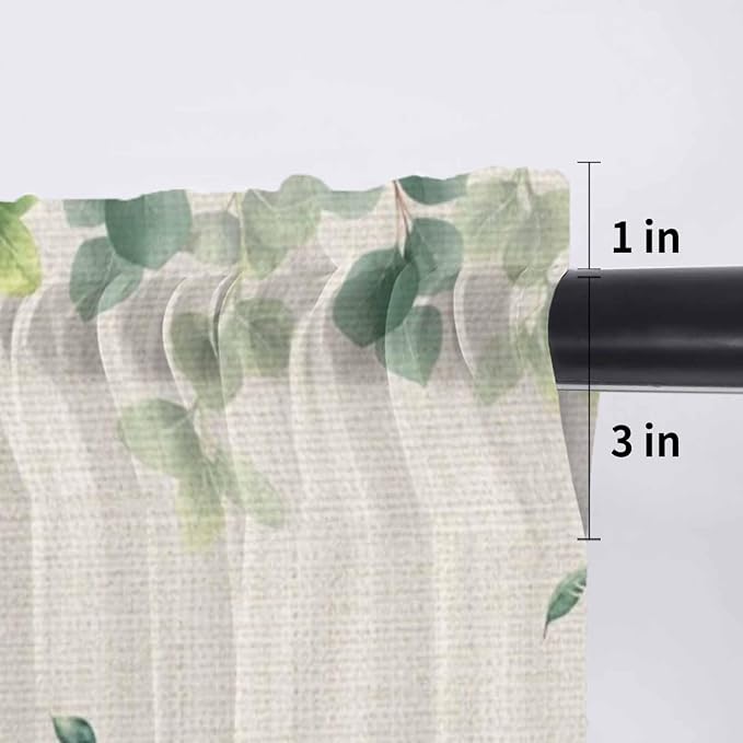 Easter Sheer Valances for Windows 60"x18", Light Filtering Kitchen Curtains - Image 7