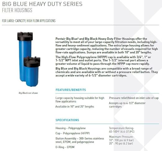 Pentair Pentek 150237 Big Blue Filter Housing - Image 2