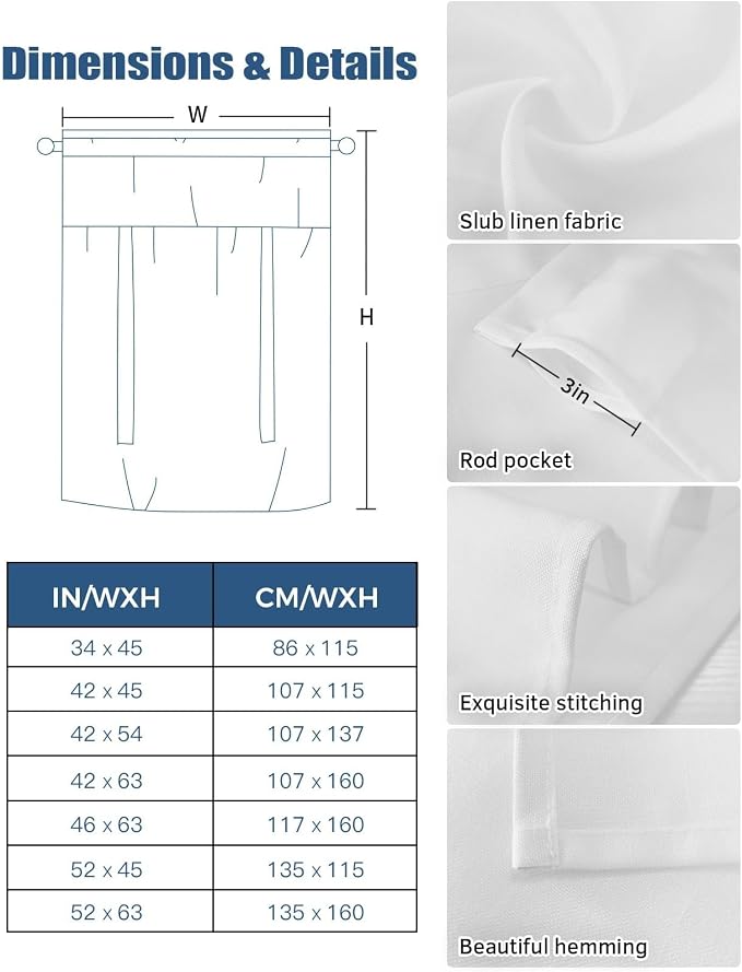 Tie Up Curtains for Windows, Cowboy Western Adjustable Balloon Nature Linen - Image 7
