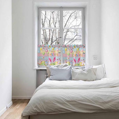 Colorful Easter Half Window Curtain 36 Inches Long, Spring Watercolor Bunny Egg - Image 5
