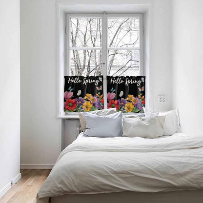 Spring Flowers Half Window Curtains 24 Inches Long, Watercolor Country Colorful - Image 5