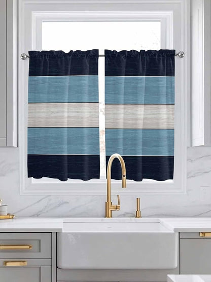 Vintage Country Woodcuts Window Valance Curtains, 2 Panel - Image 2