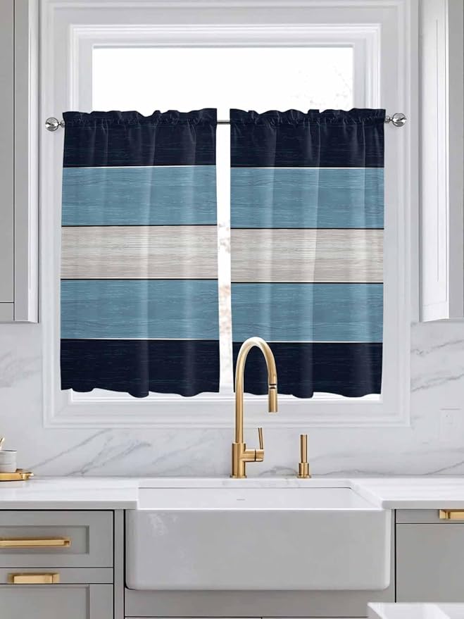 Vintage Country Woodcuts Window Valance Curtains, 2 Panel - Image 3